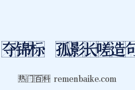 夺锦标·孤影长嗟造句是什么意思的图片